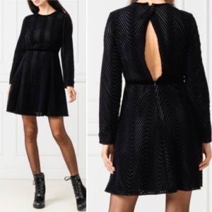 Emporio Armani Textured Velvet Cutout Dress. New with Tags. Size 40 (US Size 4).